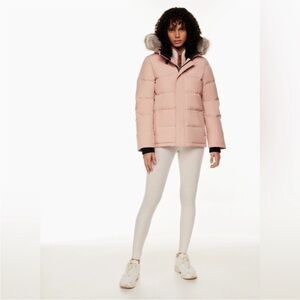 TNA Powder Parka Pink Size S Aritzia Down Winter Coat Crop  Hooded